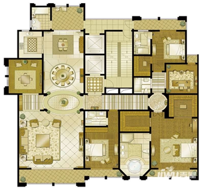 巨凝金水岸5室3厅5卫400㎡户型图