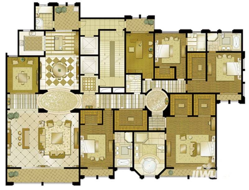 巨凝金水岸6室3厅6卫500㎡户型图