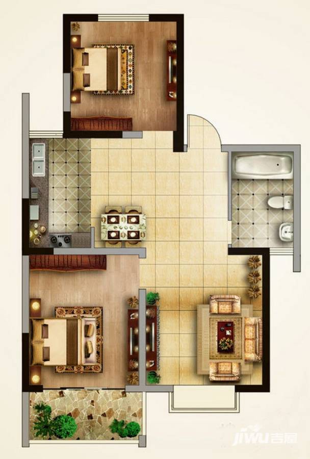 滨江明珠城普通住宅88㎡户型图