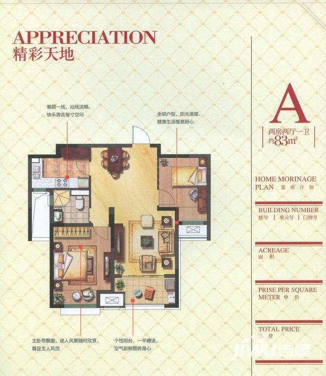 新城清水湾普通住宅83㎡户型图