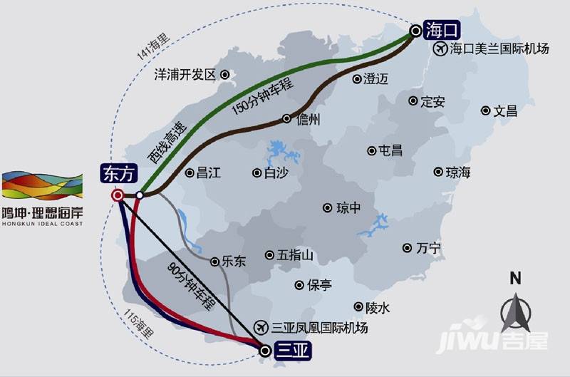 鸿坤理想海岸位置交通图图片