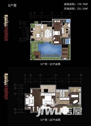 悦隆庄2室2厅2卫180㎡户型图