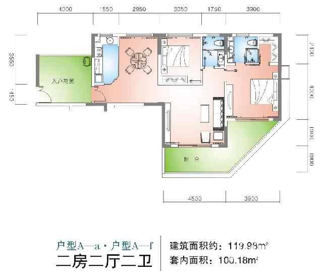 蓝海雅居普通住宅120㎡户型图