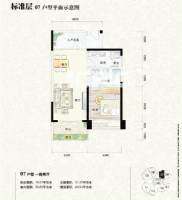 鸿洲游艇公馆普通住宅64㎡户型图