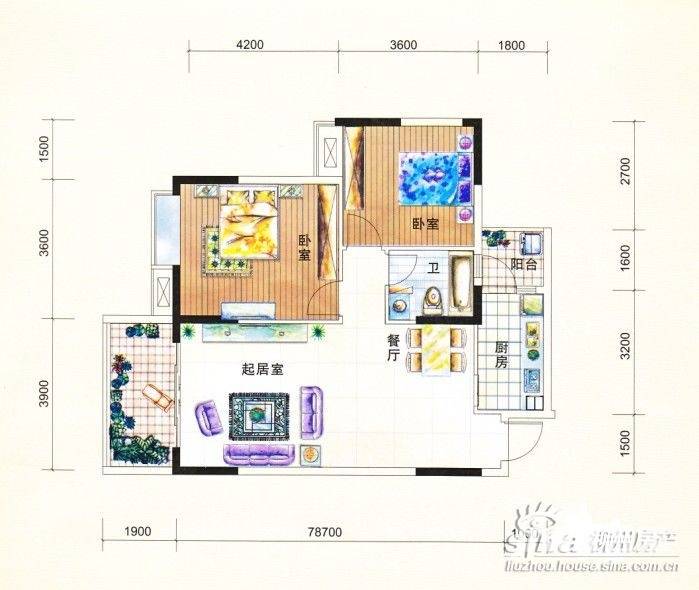 盛世中华2室2厅1卫户型图