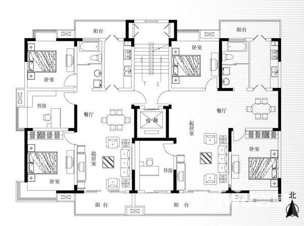 苏建阳光新城3室2厅1卫120㎡户型图