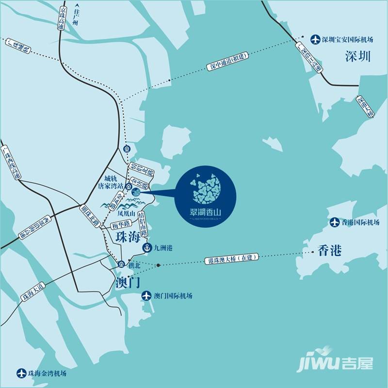 九洲绿城翠湖香山位置交通图
