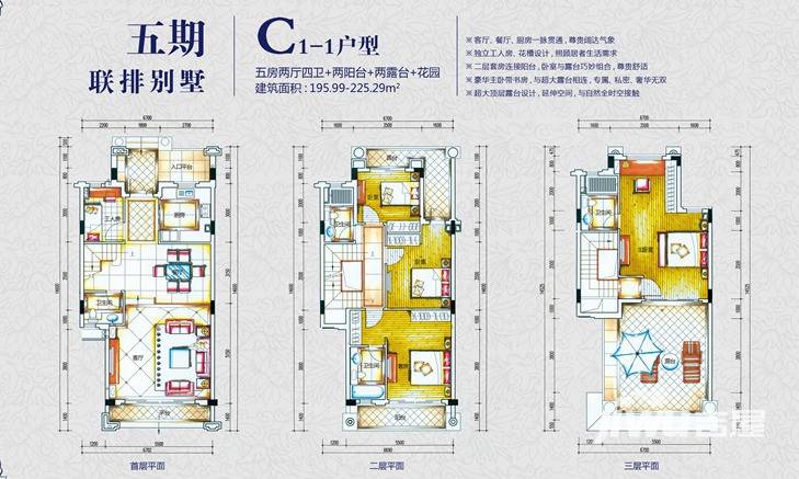 锦绣海湾城锦绣海湾城户型图 五期c1-1户型 195.99㎡