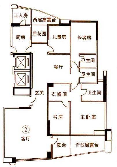 景观一品5室2厅3卫户型图