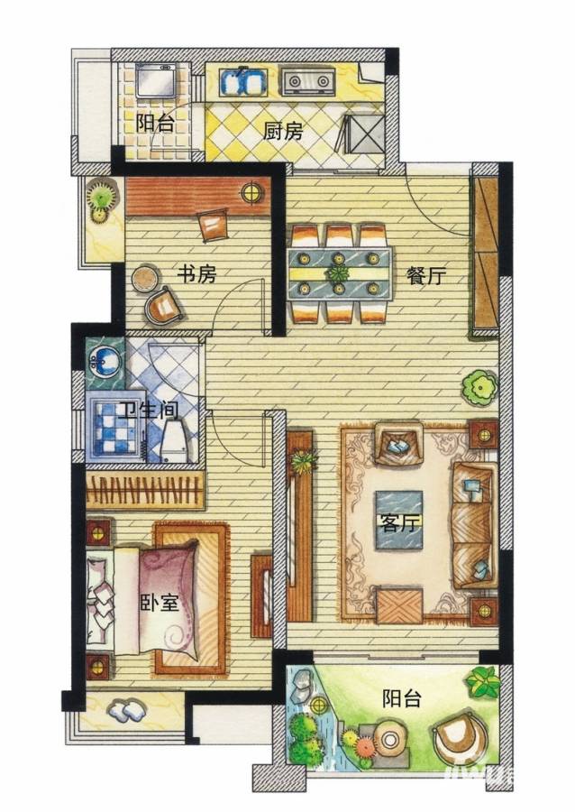 中航城国际社区 A区普通住宅70㎡户型图