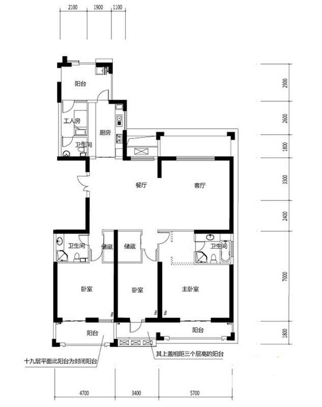 世茂湖滨首府普通住宅240.9㎡户型图