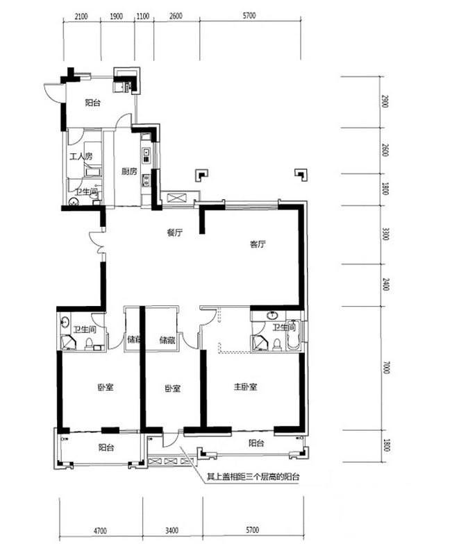 世茂湖滨首府普通住宅240.8㎡户型图