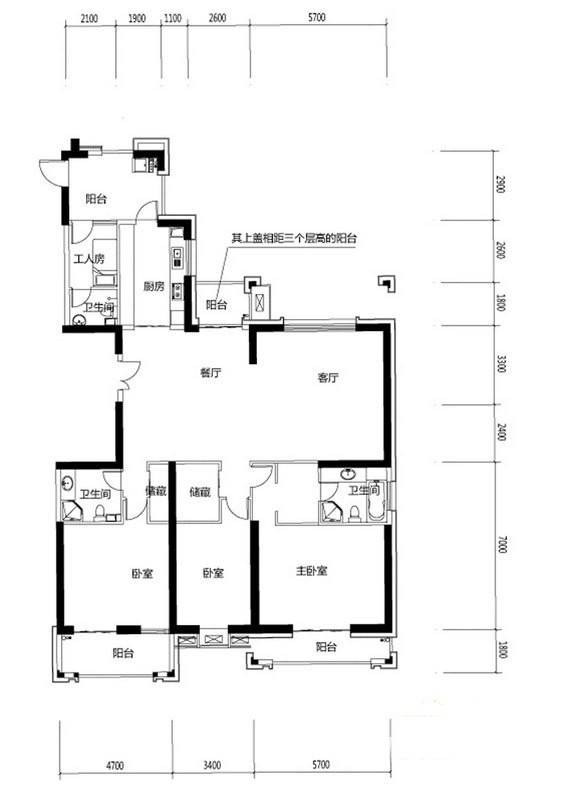 世茂湖滨首府3室2厅2卫240.8㎡户型图