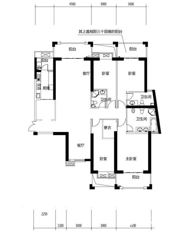 世茂湖滨首府普通住宅212.4㎡户型图