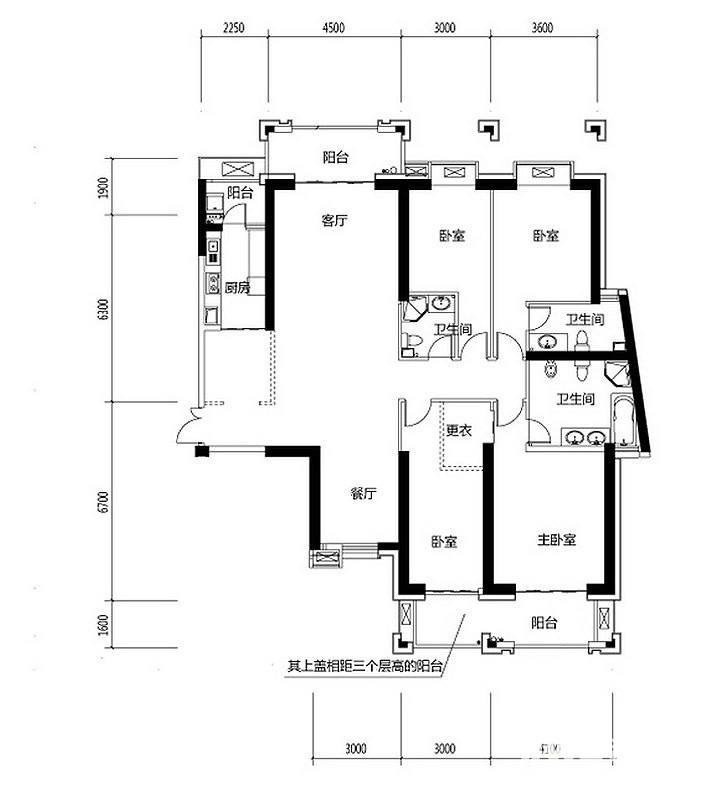 世茂湖滨首府普通住宅212㎡户型图