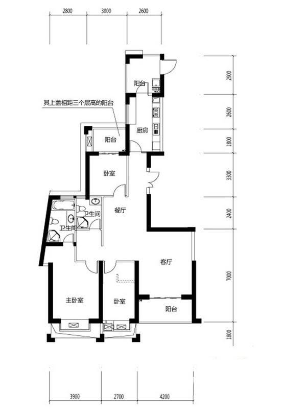 世茂湖滨首府普通住宅148.1㎡户型图