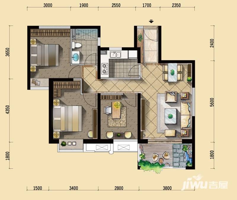 保利招商·海上五月花普通住宅97㎡户型图