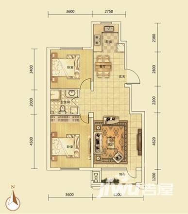 海诺首府普通住宅90㎡户型图