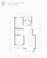 共成玫瑰园2室2厅1卫83㎡户型图