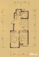 千龙户泓城2室2厅1卫77.3㎡户型图