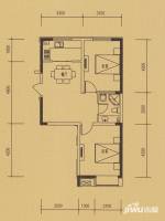 千龙户泓城2室1厅1卫76.2㎡户型图
