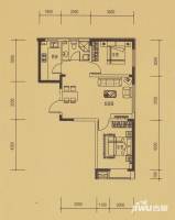千龙户泓城2室2厅1卫77.3㎡户型图