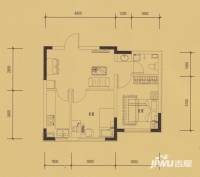 千龙户泓城2室2厅1卫58.6㎡户型图