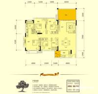 珠江棕榈园4室2厅2卫133.4㎡户型图