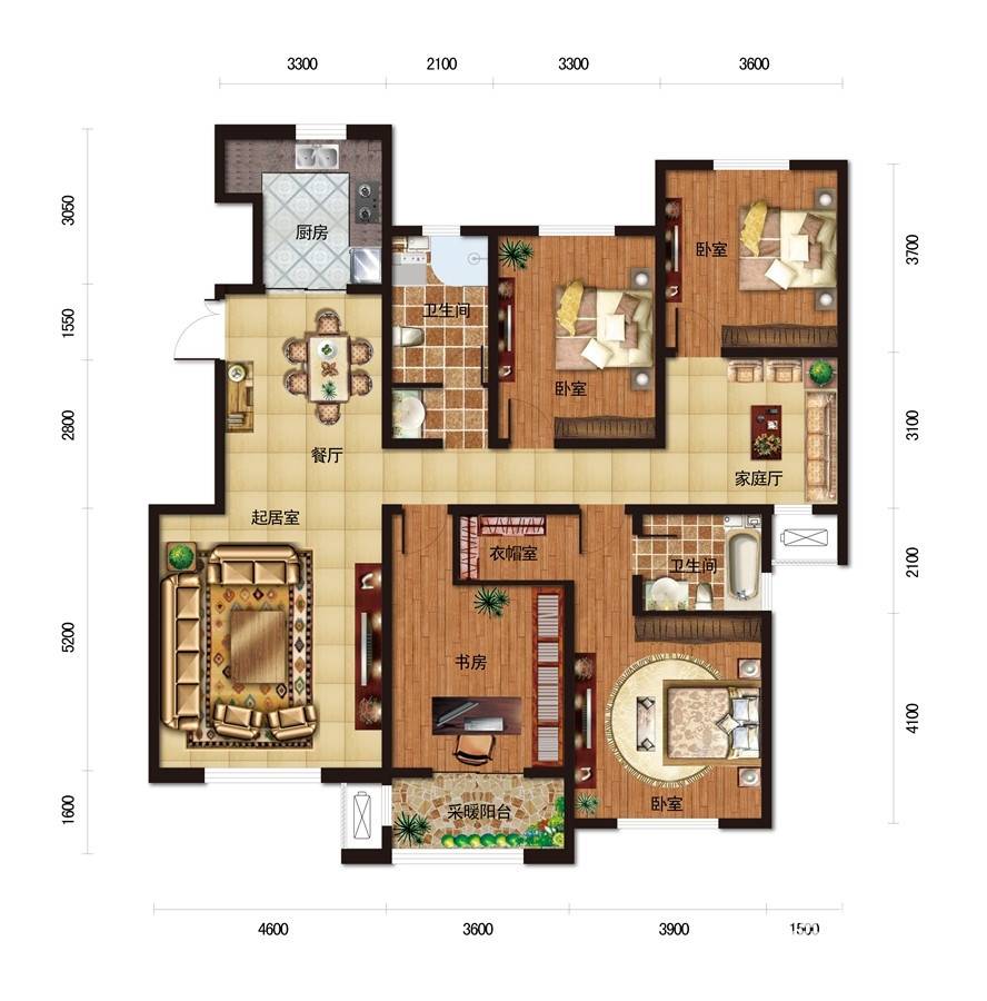 松江城玫瑰郡普通住宅170㎡户型图