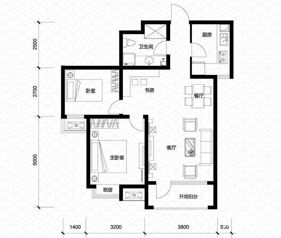 亿科公元普通住宅87㎡户型图