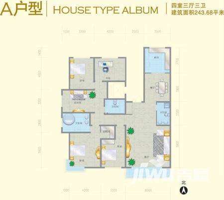 时代天骄4室3厅3卫243.7㎡户型图