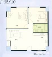 新湖印象江南二期2室2厅1卫106.8㎡户型图