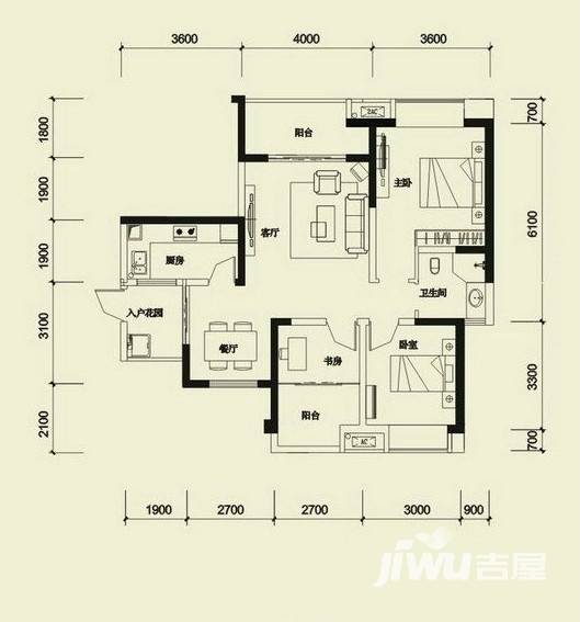 九洲跃进路1958普通住宅95.6㎡户型图