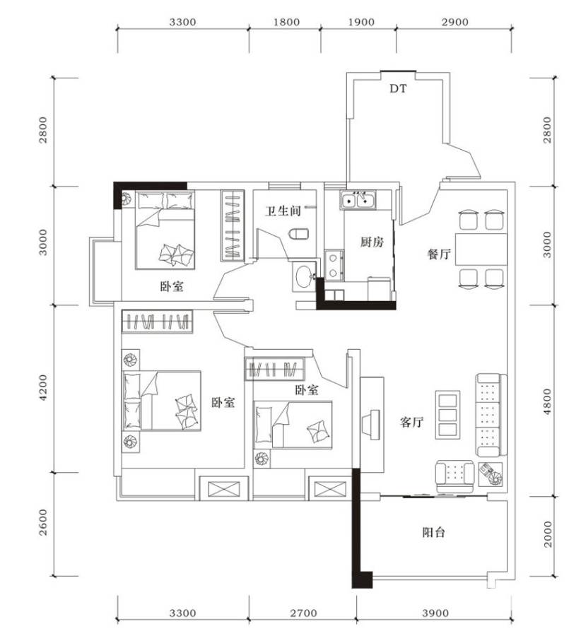 田森奥林春天普通住宅94.3㎡户型图