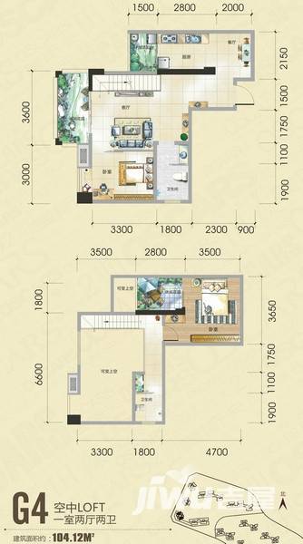 田森奥林春天普通住宅104.1㎡户型图