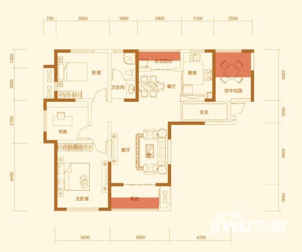 万众e家普通住宅119㎡户型图