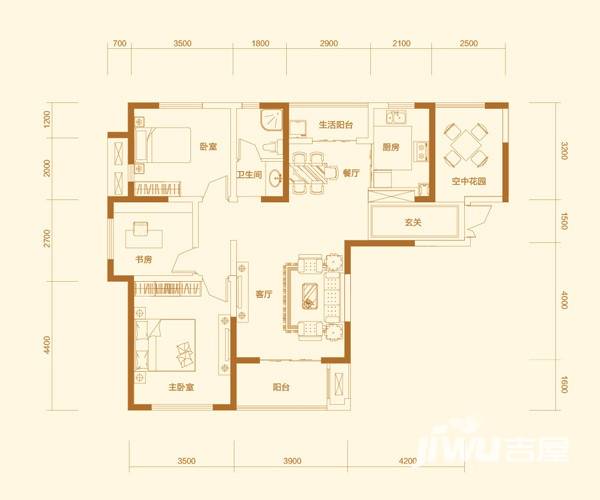 万众e家普通住宅119㎡户型图