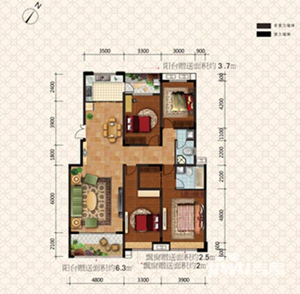 凌宇犀地普通住宅173.7㎡户型图