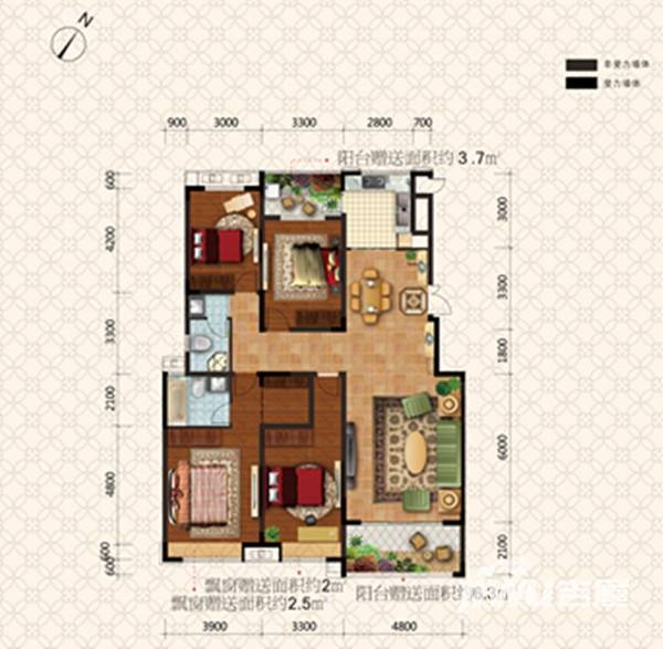 凌宇犀地普通住宅172㎡户型图