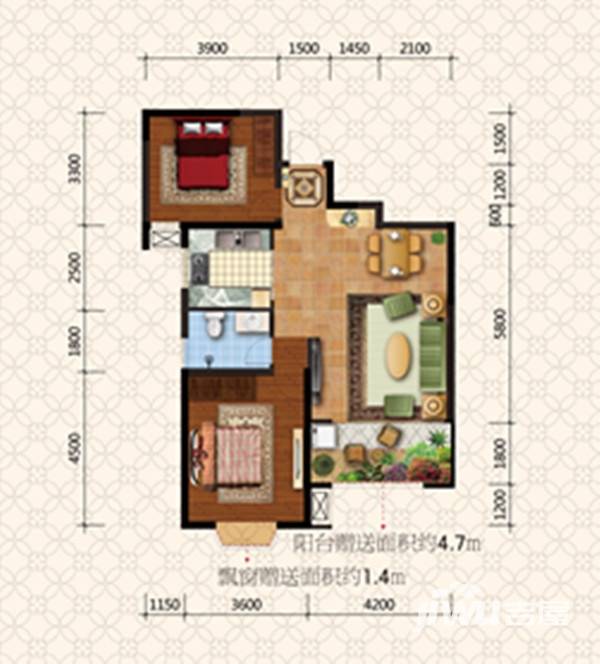 凌宇犀地普通住宅93.5㎡户型图