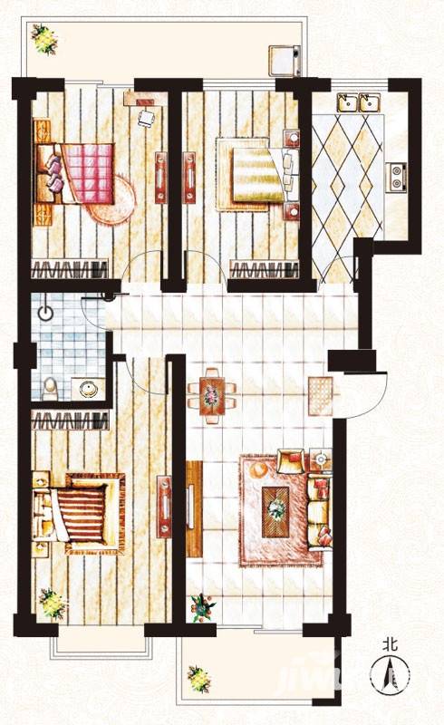 亚威新时代普通住宅100㎡户型图