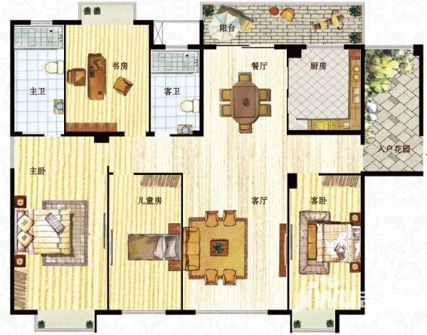 美景阁普通住宅191.4㎡户型图