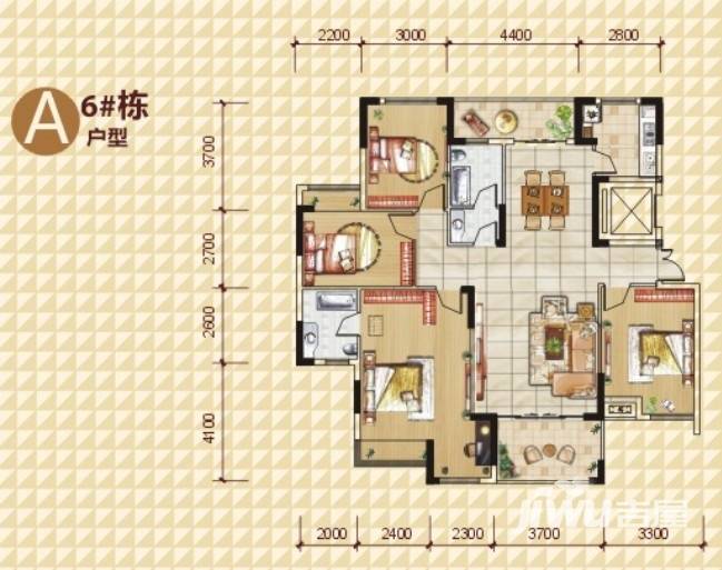 艺芳新城4室2厅2卫户型图