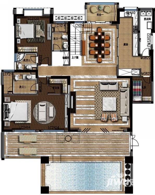 山海豪庭5室3厅6卫478㎡户型图