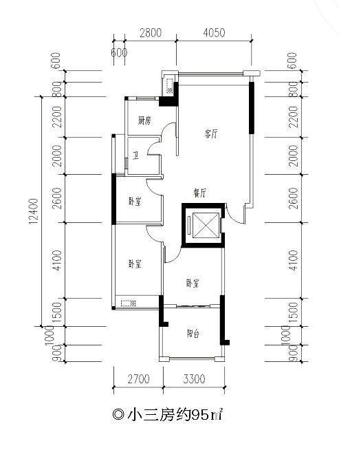 锦绣江南普通住宅95㎡户型图