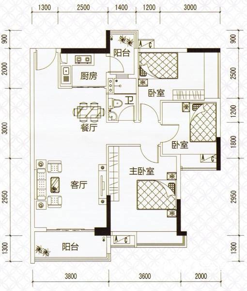 东盛名苑
                                                            3房2厅1卫
