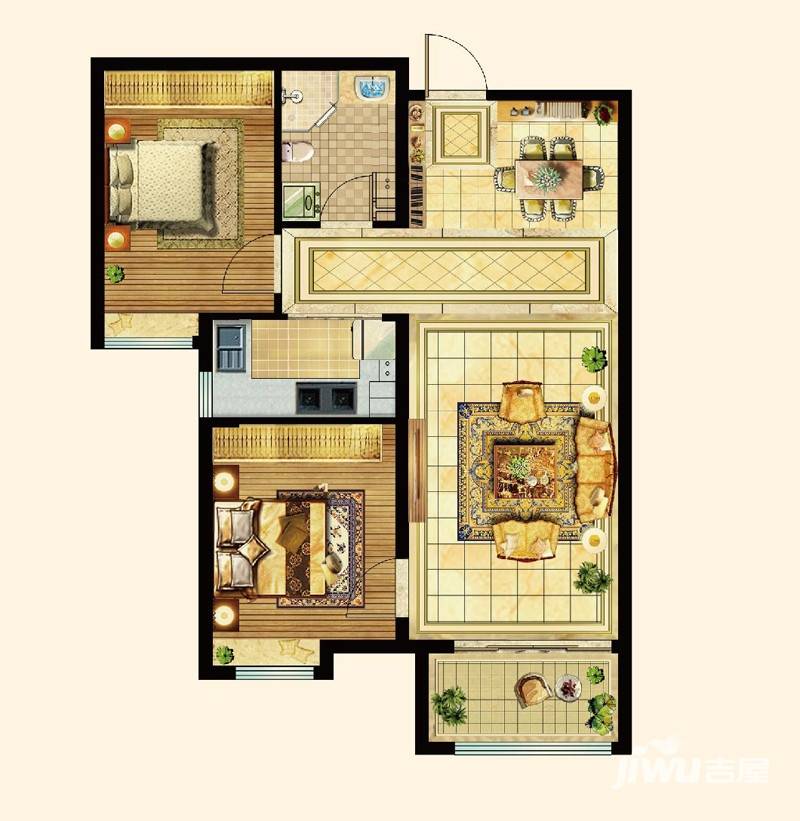 东营万达广场普通住宅89.8㎡户型图