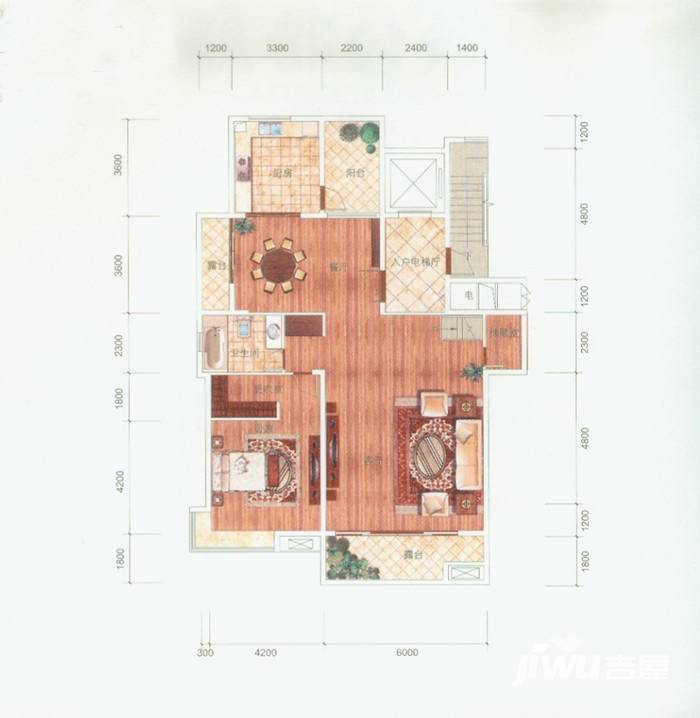 靓都公馆5室2厅3卫户型图