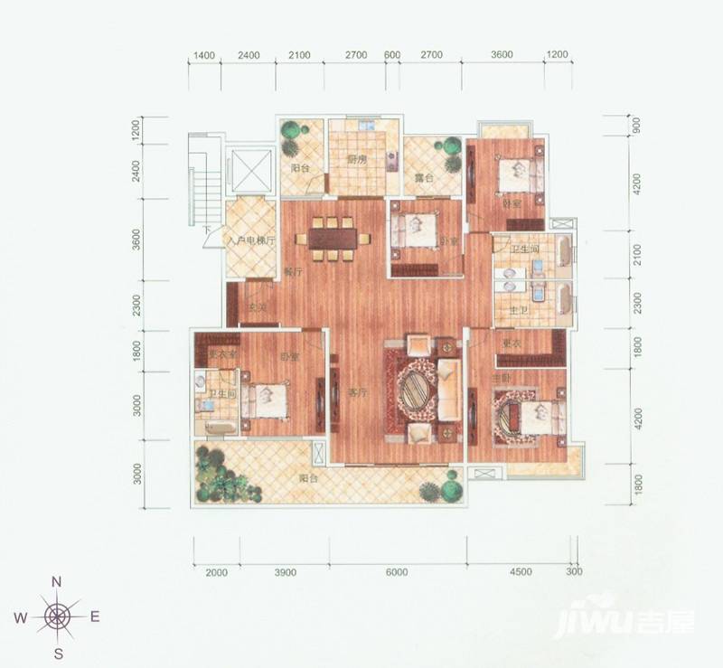 靓都公馆4室2厅3卫户型图