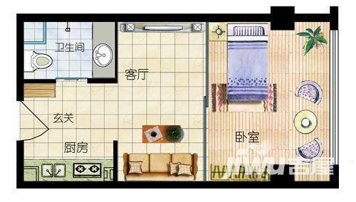 天昊梅园普通住宅45㎡户型图